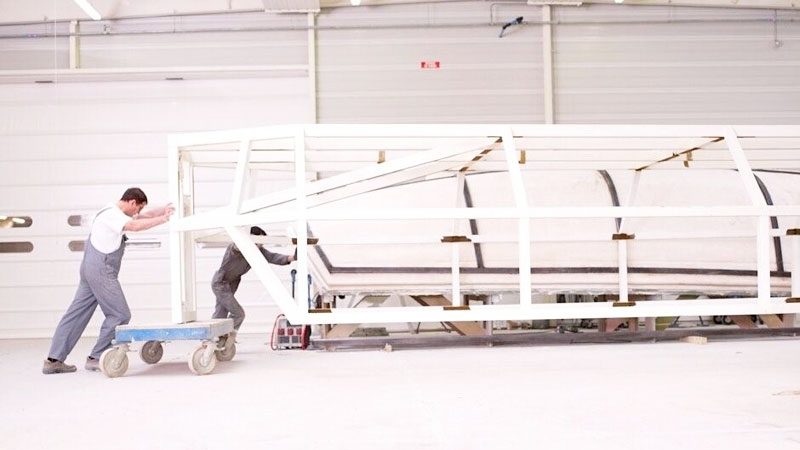 chassis metallique de moule bateau avec parties amovibles industrie